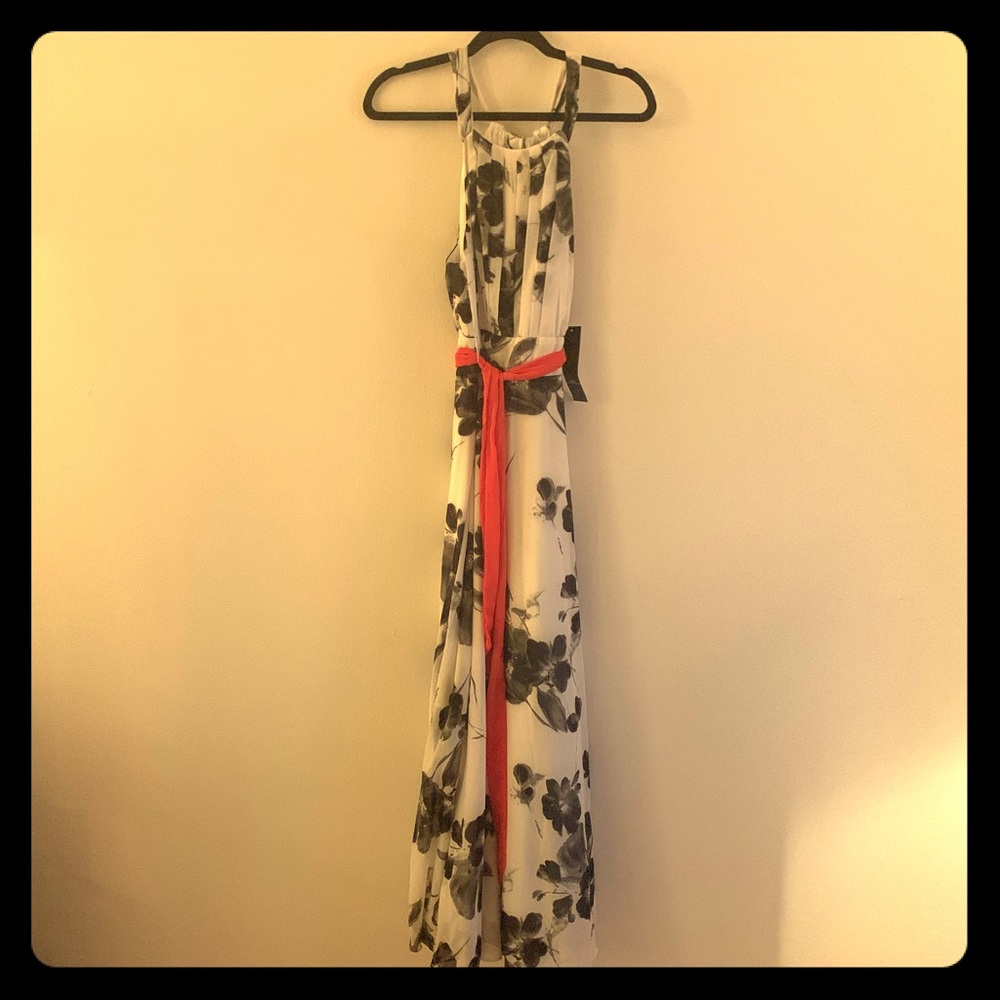 Black and white floral maxi